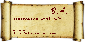 Blaskovics Aténé névjegykártya